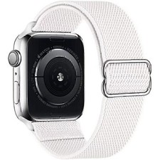 Watch Band 38/40/41mm Soft Stretchy Elastic Nylon Loop for Apple Watch-White