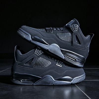 Jordan 4 Retro ''Black Cat'' Men's Mid Top Basketball Shoes Us Size