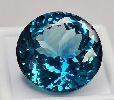 Green Paraiba Tourmaline Round Cut 32-34 Ct Certified VVS Loose Gemstone SP058