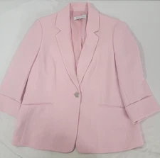 Kasper Women's Blazer Suit Jacket Pink Size 10P 10 P Petite Lined One button