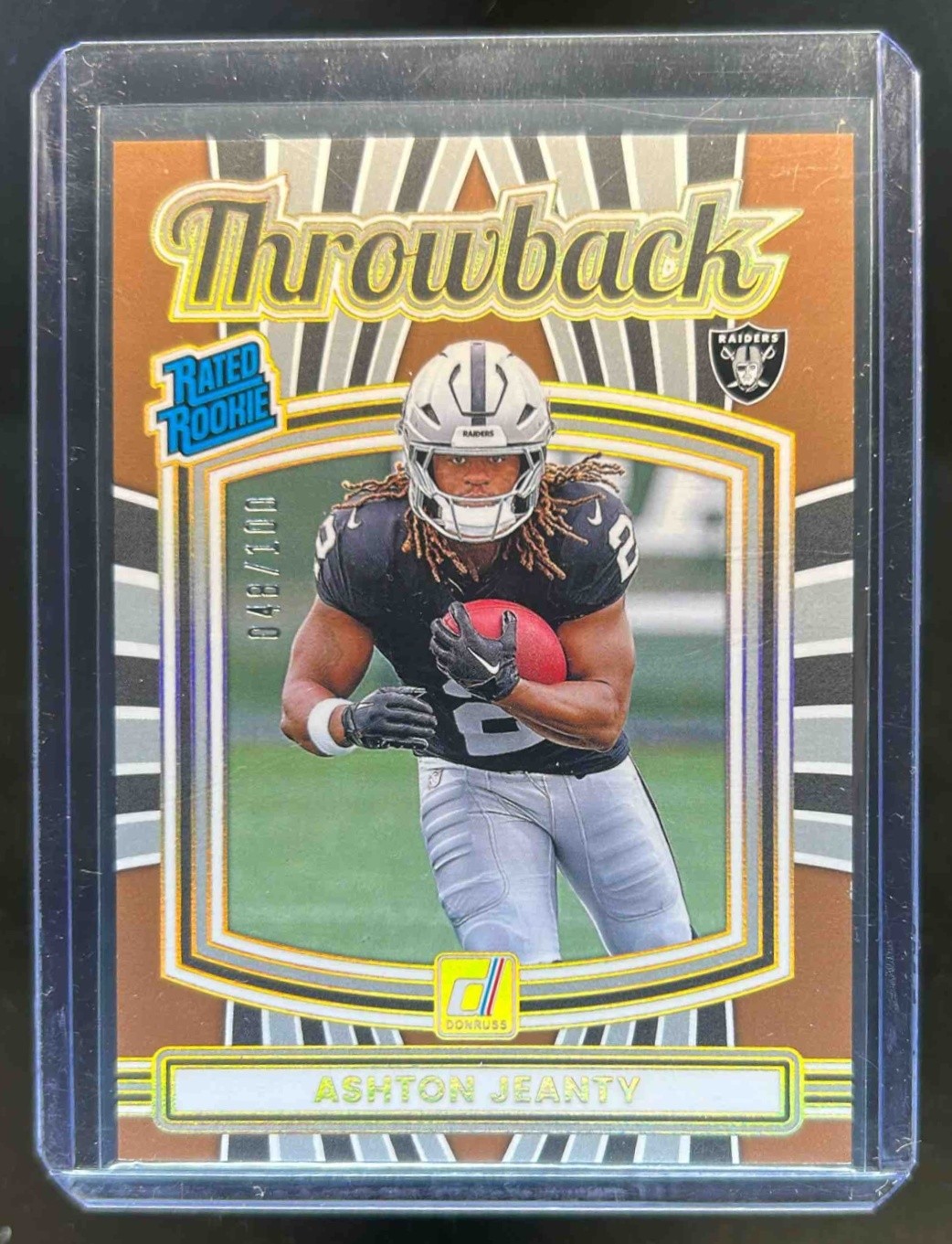 2025 Donruss Ashton Jeanty Rated Rookie Throwback Studio Series RC #48/100
