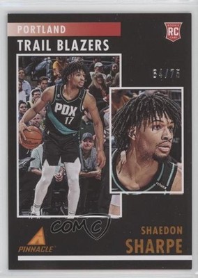 2022-23 Panini Chronicles Pinnacle Orange 64/75 Shaedon Sharpe #96 Rookie RC 0c6
