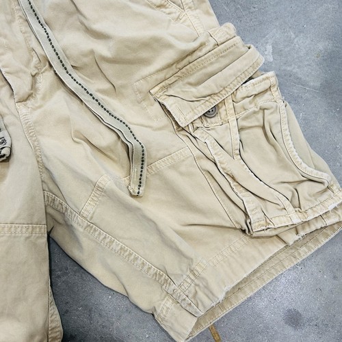 Abercrombie & Fitch Paratrooper Military Cargo Shorts Men’s 33 Tan Drawstring #1 - Picture 4 of 14