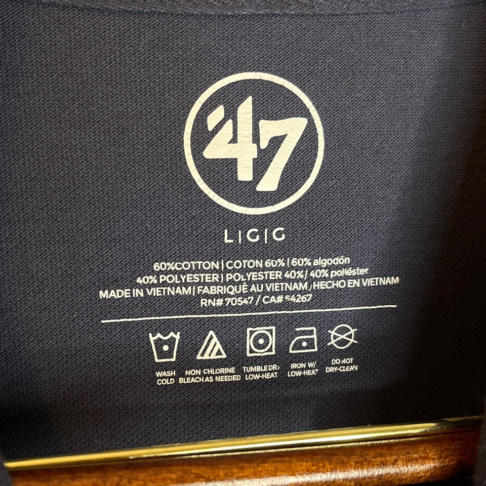 ’47 Marca Hombres L Azul Marino Sudadera con Capucha Michigan Wolverines Gráfico Pullover Sudadera Foto 4 de 4