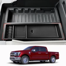 For 2021-2025 Ford F150 Accessories Center Console Armrest Lid Storage Box Tray