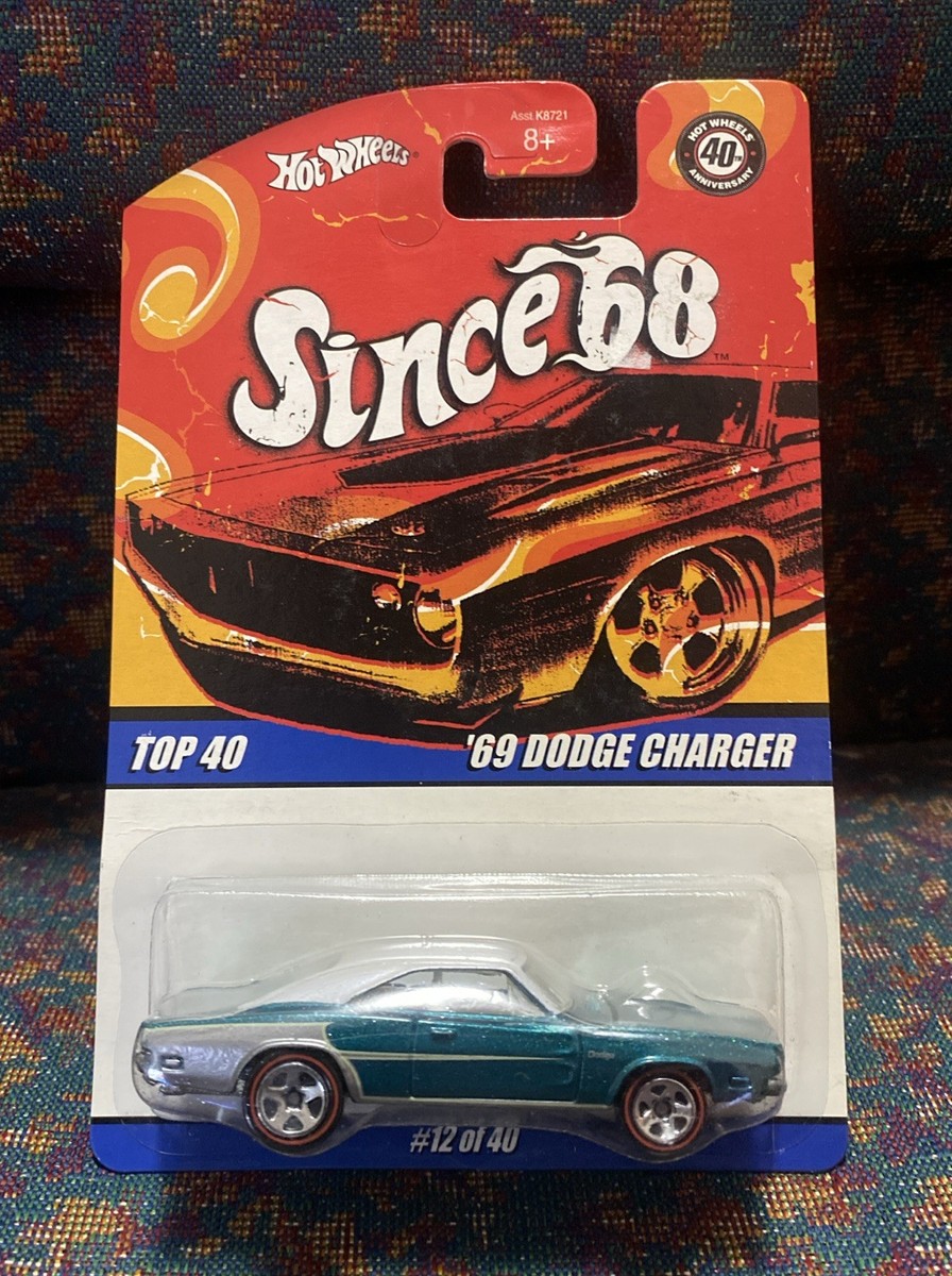 Hot Wheels Top 40 Since '68 Teal '69 Dodge Charger Toy Car #12/40