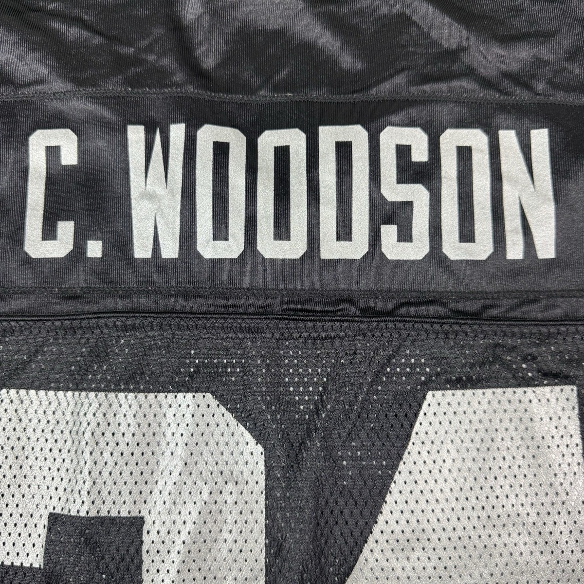 VTG Reebok NFL On-Field Oakland Raiders #24 Charles Woodson Jersey