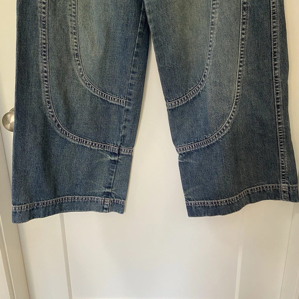 Vintage Analog Y2K Wide Leg Jeans Baggy Skate Denim Star Logo 2000s S10 (32x32) - Image 4 of 4