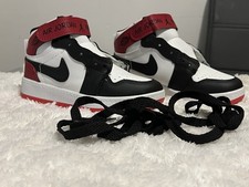 Kids Jordan-Style Air High Tops Black/White/Red