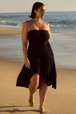 Anthropologie Celandine Strapless Ruched Asymmetrical-Hem Dress 1X-PS NEW 281108