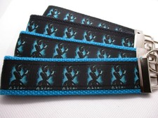 Cinderella Silhouette Ribbon on Strong Webbing Key Fob, Wristlet Princess 
