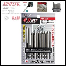 1 2 3 JIS Screwdriver Bits 10 Piece Set Made in Japan