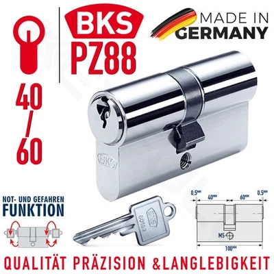 BKS 40/60 Doppelzylinder Türzylinder Schließzylinder Schlüsselanzahl wählbar