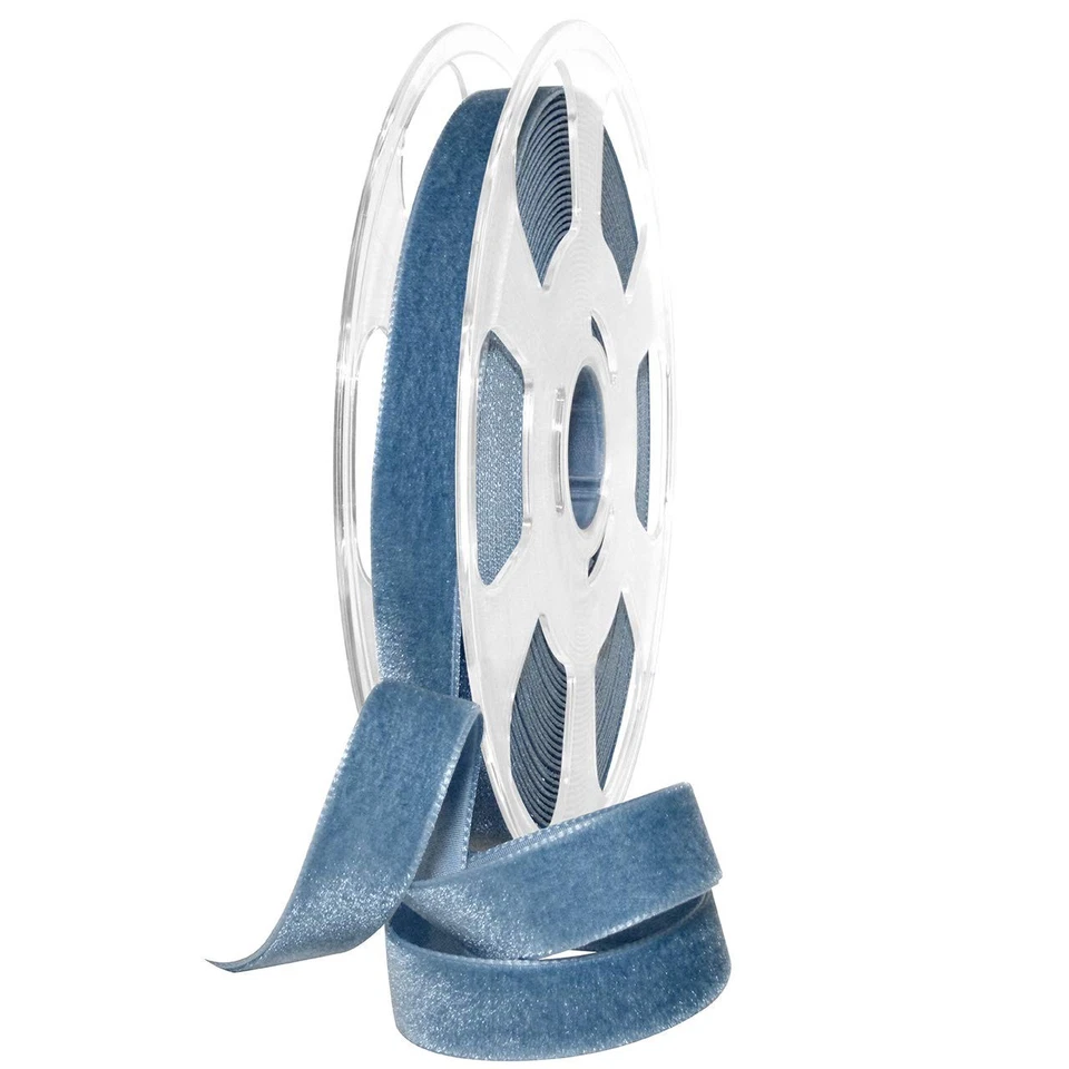 Swiss Velvet Ribbon, Williamsburg Blue - 5/8" x 11 Yd - Image 2 of 4