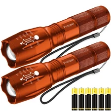 Victoper LED Flashlight 2 Pack Orange Bright High Lumens Tactical Flashlights...