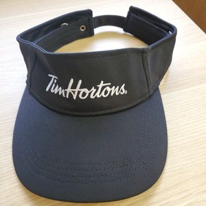 Tim Hortons Employee Uniform Visor - Black w/ White Embroidered Logo - One Size