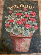 Custom Decor, Welcome Flag, Ex. Condition 38" x 28"
