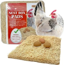 Nest Box Pads for Chicken Nesting Boxes - 13 x 13 Pads Made in USA (10 Pack)