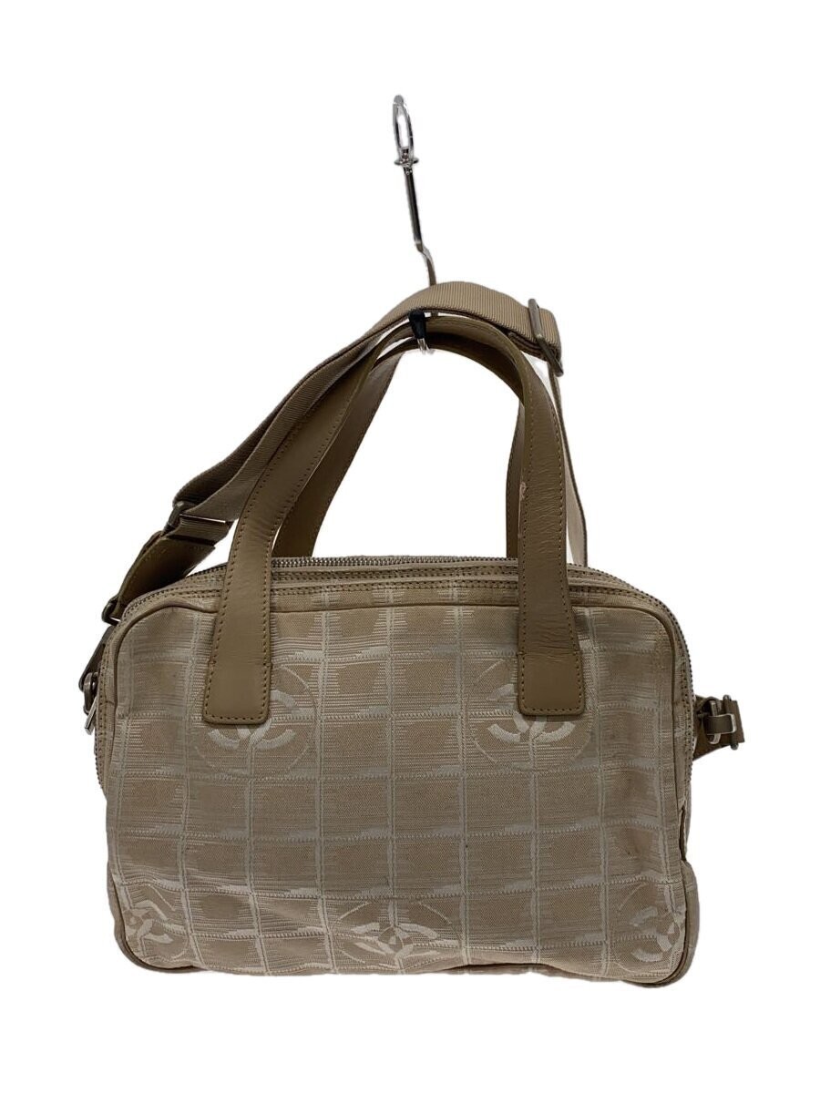 CHANEL Neutral Travel Line Shoulder Bag with BEG Allover Pattern