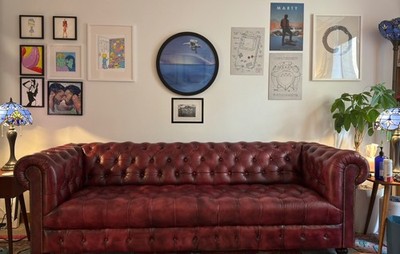 vintage english leather chesterfield sofa