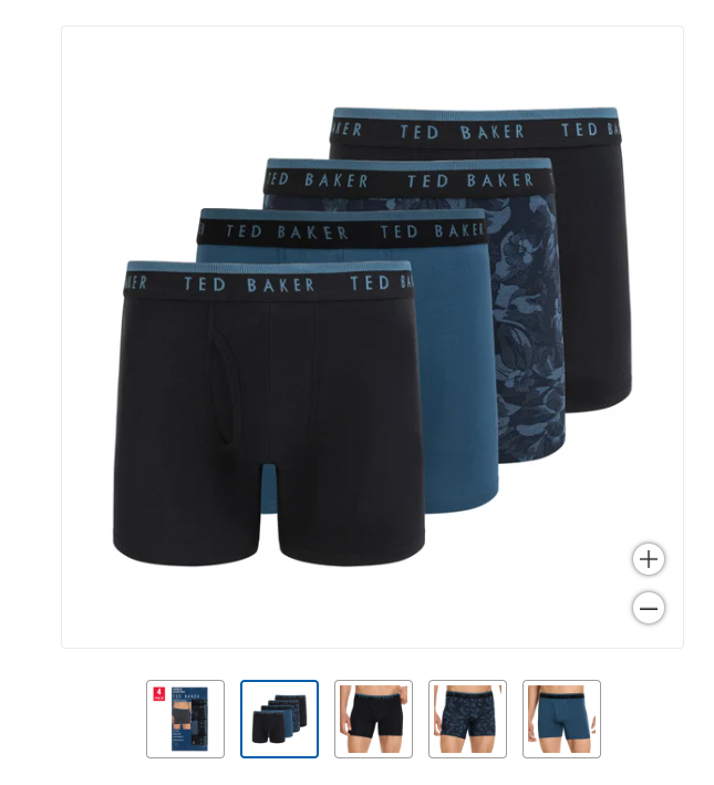 Ted Baker 3-Pack Cotton Boxer Brief Corti, Navy Bayou/Navy Bachelors Blu/Navy Mazarnie Blue, L Uomo
