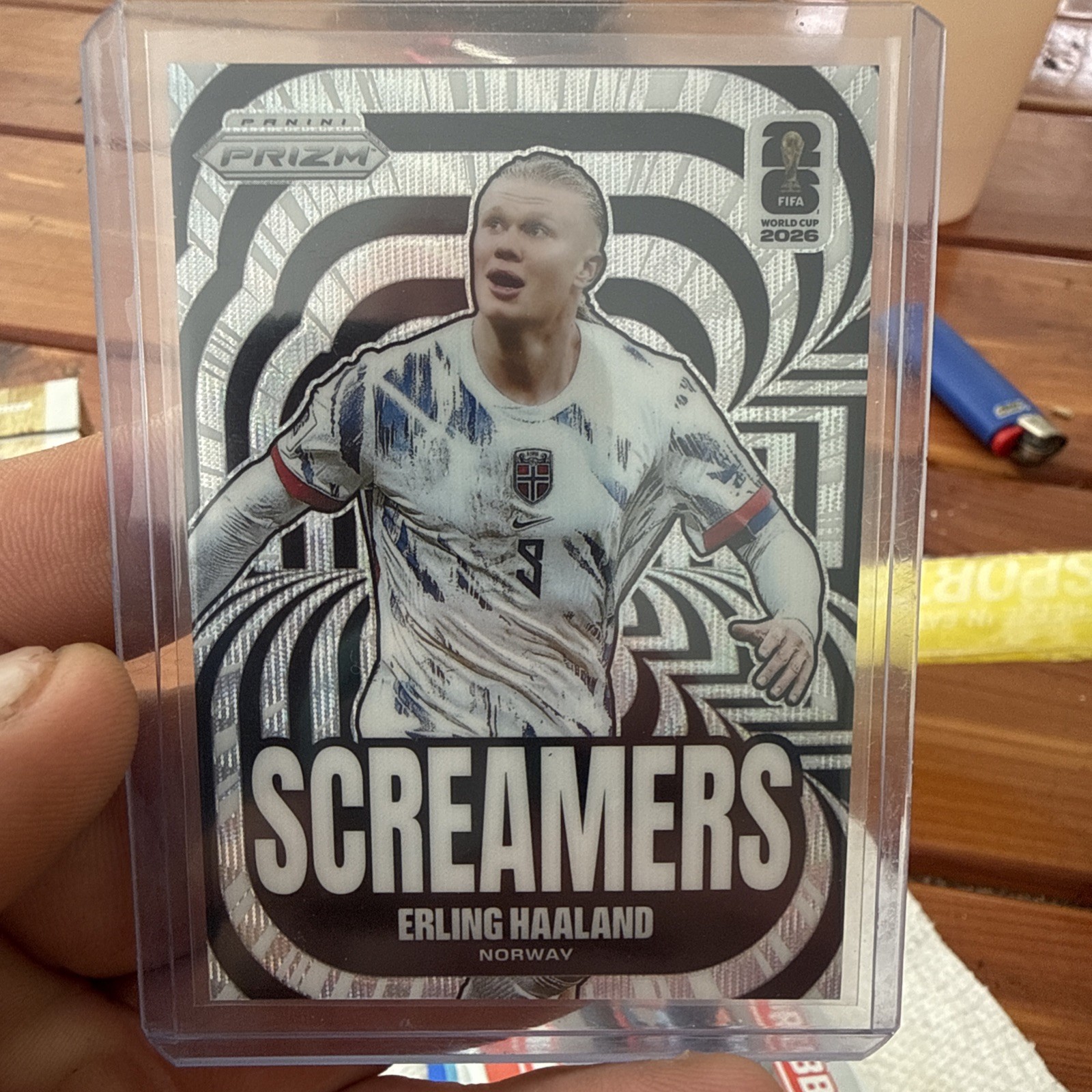 2026 Panini Prizm FIFA World Cup Screamers Erling Haaland Wave Prizm #15