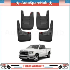 4PCS Splash Guard Mud Flap ABS Mudguard For 2019 2020-2025 Dodge Ram 1500