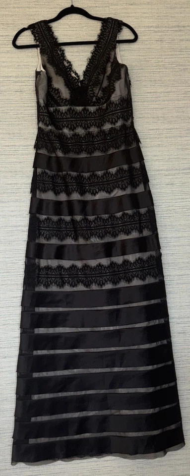 Elegant Black Holiday Dress Ball Gala Satin Lace Maxi Gown 6 JS Collections - Image 3 of 4