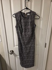 Calvin Klein Women’s Sleeveless Gray Pencil Dress Back Zipper Lined Size 6 #S134
