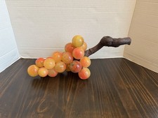 Vintage MCM Marble Alabaster Grapes Mid Century Retro Cluster Almost 9  Of Grape