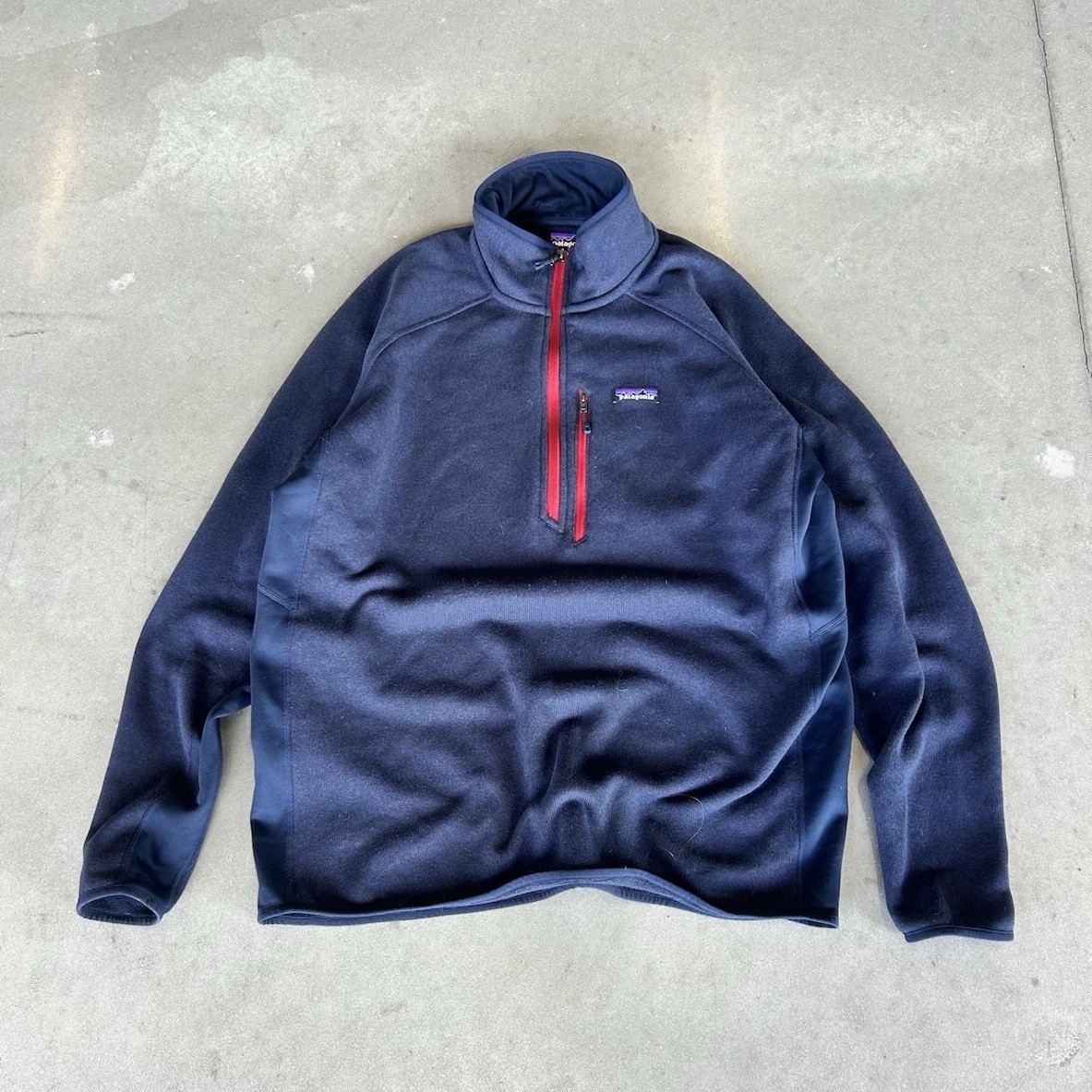 Patagonia Navy Blue Fleece 1/4 Zip Pullover Sweater Men's XXL Mock Neck