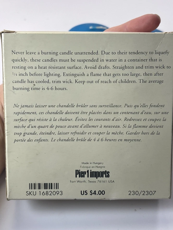 Vintage Descontinuado Pier 1 Vela Flutuante Brilhante Conjunto de 4 Novo Estoque Antigo - Imagem 2 de 4