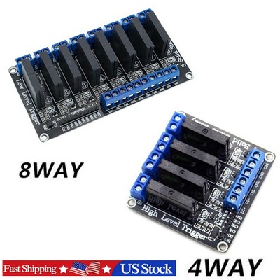4/8 Channel 5V DC Relay Module Solid State High Level SSR G3MB-202P For Arduino