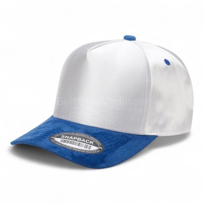 Satin Baseball Cap Suede Bill Snapback Adjustable Size Plain Solid Color Men