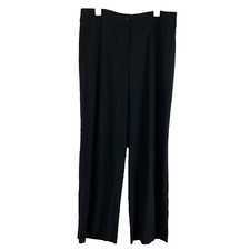 Armani Collezioni Pants 12 Black Wide Legs Wool Lined