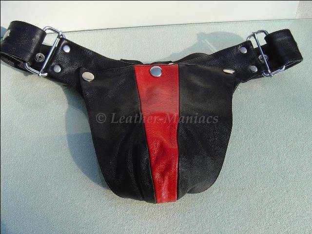 Slip String En Cuir Rouge Leather Maniacs – Pour Homme – Neuf Avec Étiquettes