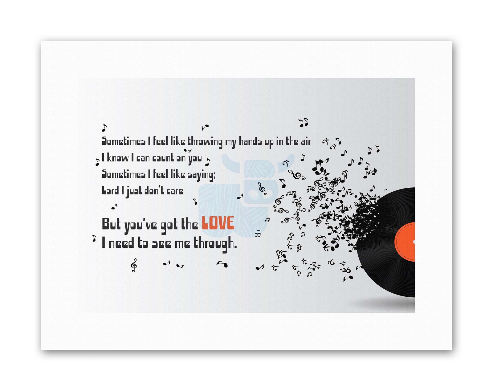 Sometimes Music Lyrics Youve Got Love Typograph Quote Music Canvas Art Print Ebay