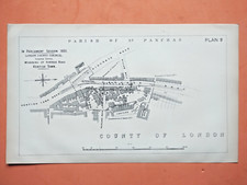 1898 Antique Map of Fortess Road widening. Kentish Town Road - London