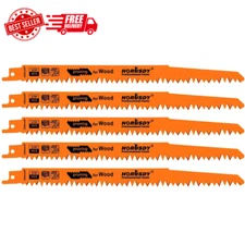 HORUSDY 9-Inch Wood Pruning Reciprocating Saw Blades, 5 Pack, 5TPI Saw Blades