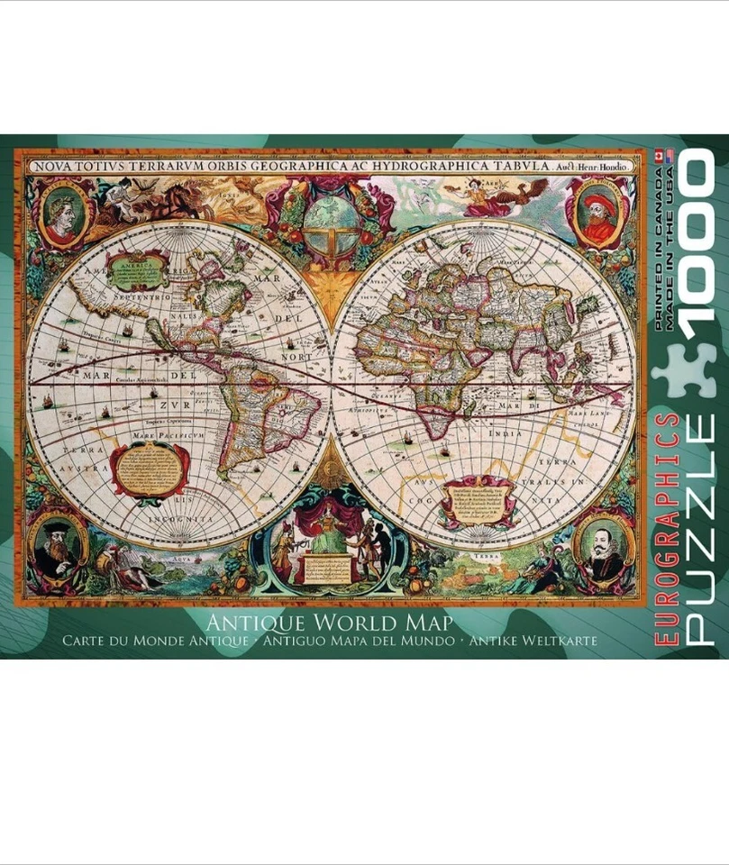 EuroGraphics Antique World Map Puzzle (1000-Piece) NEW FACTORY SEALED - Image 2 of 4