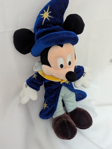 Disneyland Paris Mickey Mouse FANTASIA Sorcerer Plush Soft Toy Disney store blue