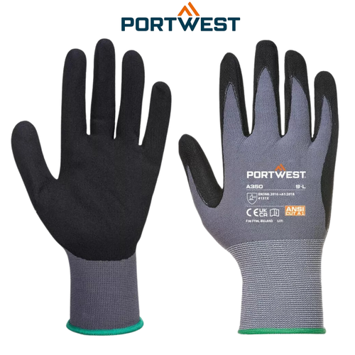Portwest leichte DermiFlex Stretch Handschuhe Nitrilschaum Sicherheit Arbeitskleidung Handschuh