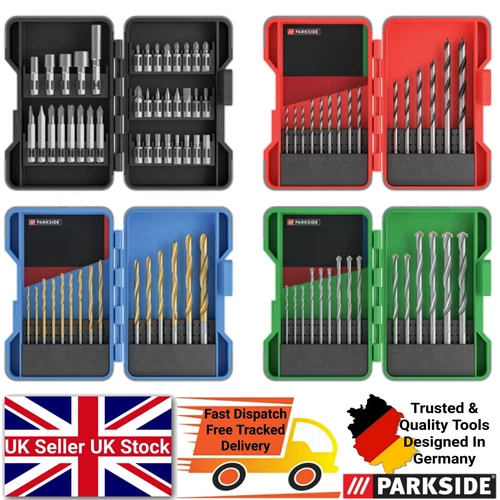 Parkside Drill Bits Set - HSS Steel | Masonry | Wood Or Screwdriver Bit Set