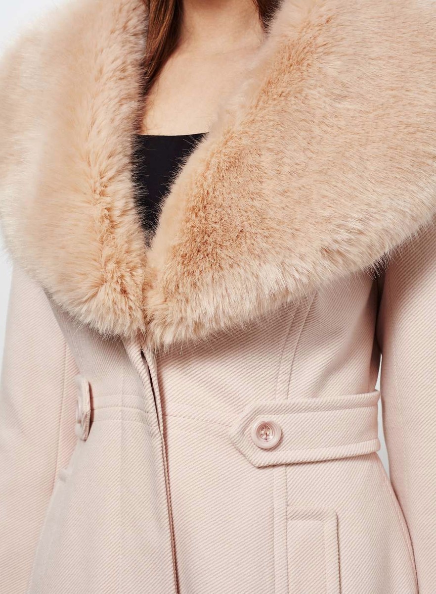 Miss Selfridge Pink Flared Petite Princess Coat Size for sale