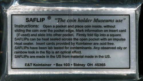SAFLIP 2X2 INERT Double Pocket Safe COIN FLIPS (50 PK) - Picture 3 of 3