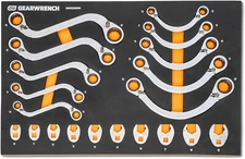 GEARWRENCH 19 Piece Specialty Ratcheting SAE Wrench Set in Foam Storage Tray - G