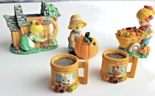 Miniature Tea Set Autumn Pumpkin Apple Harvest Set Lot Of 6 Pieces