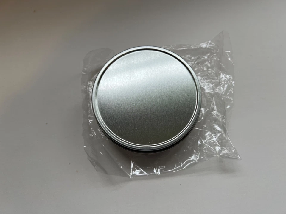 4 oz Metal Slip Lid Tin Shallow Silver - 24                        FREE SHIPPING - Image 2 of 3