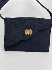 Vintage Blue Corde Clutch Purse Shoulder Bag Retro