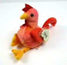 Vintage Ty Beanie Babies Strut The Rooster 1996 W/Tag Plush Toy Beanie Baby